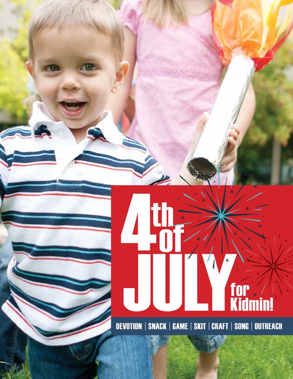 Little boy running with 4th of July Celebrations baton.