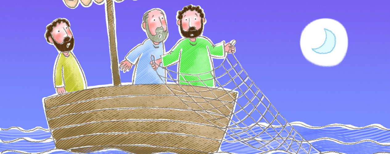 Jesus And Peter Fishing