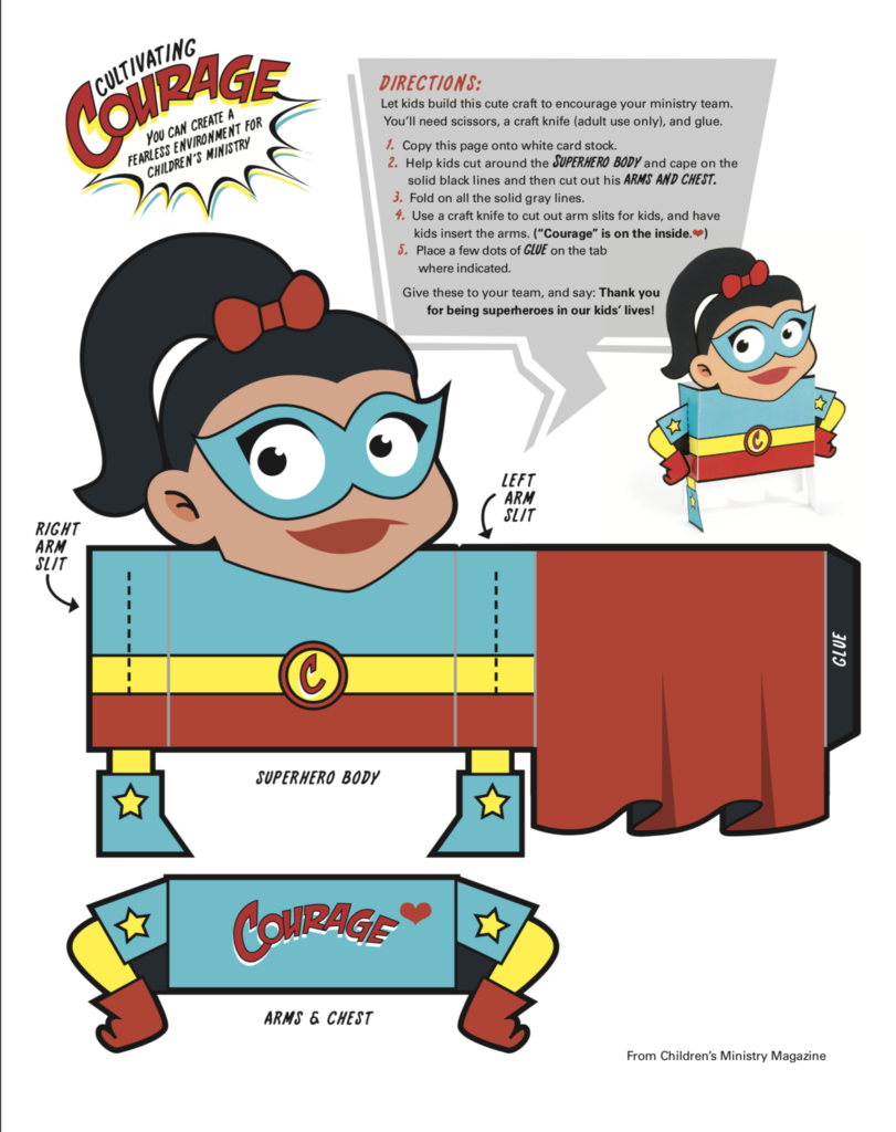 Courage Hero, Girl cutout and instructions