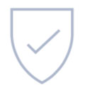 Icon of a shield with a check mark on it.