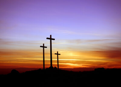 three crosses to represent Easter