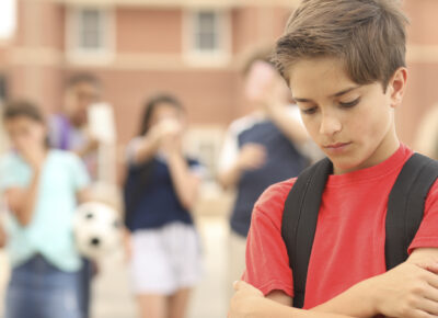 a boy being bullied at school