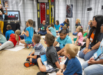 children sitting in class