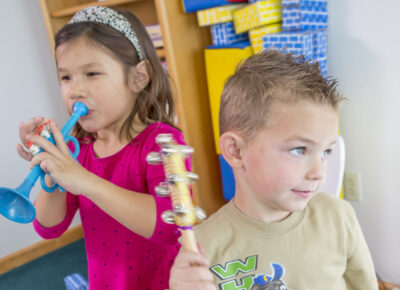 preschoolers playing and learning preschool Bible stories