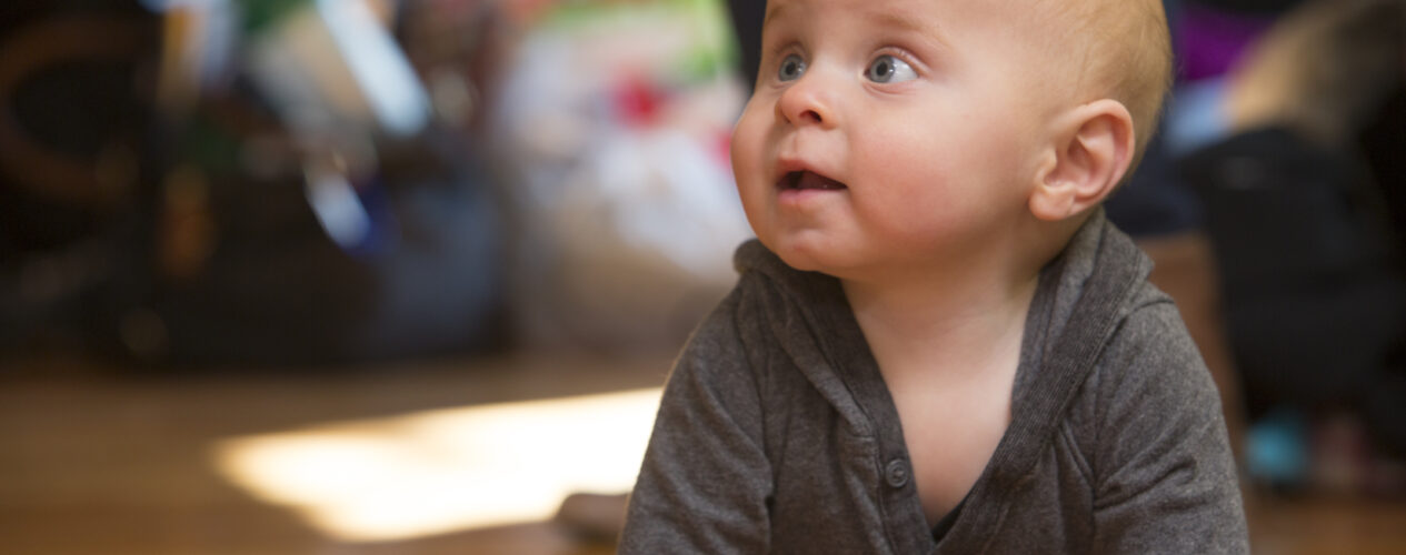 Nursery kid hearing about when Saul Meets Jesus.