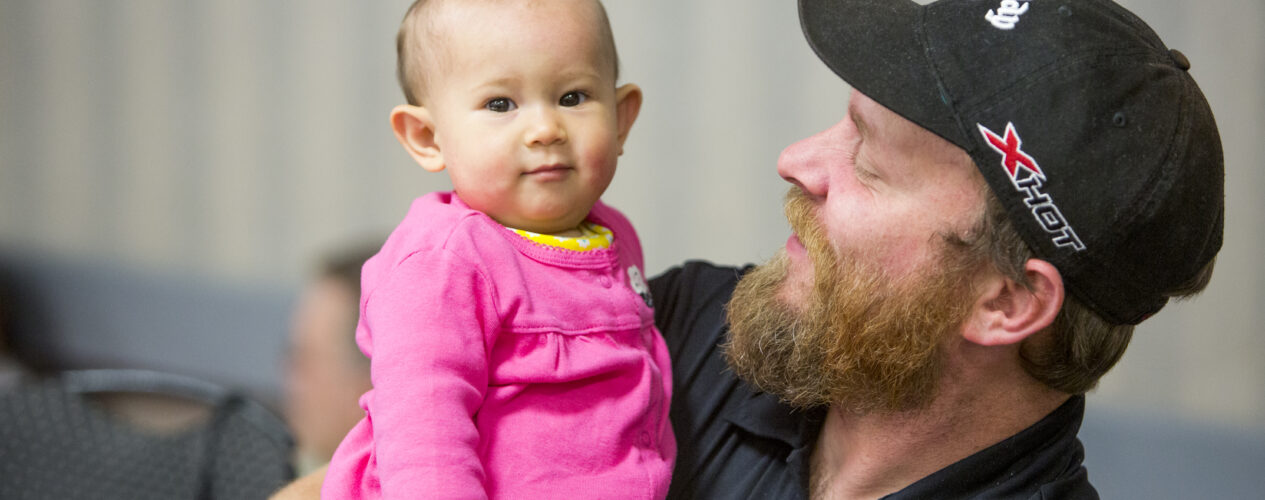 Baby in church nursery learning that Jesus is special.