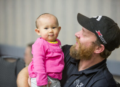 Baby in church nursery learning that Jesus is special.