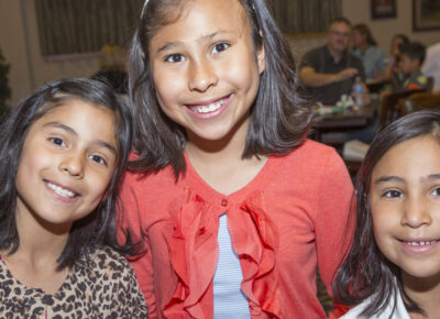 Preteens having fun during a Valentine’s Day Bible lesson.