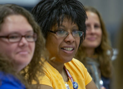 children's ministry volunteers at a training meeting